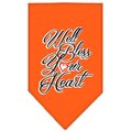 Mirage Pet Products Well Bless Your Heart Screen Print BandanaOrange Large 66-156 LGOR